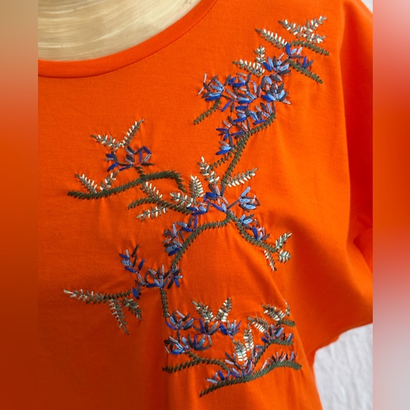 ZARA embroidered cap sleeve tee - Picture 2 of 8